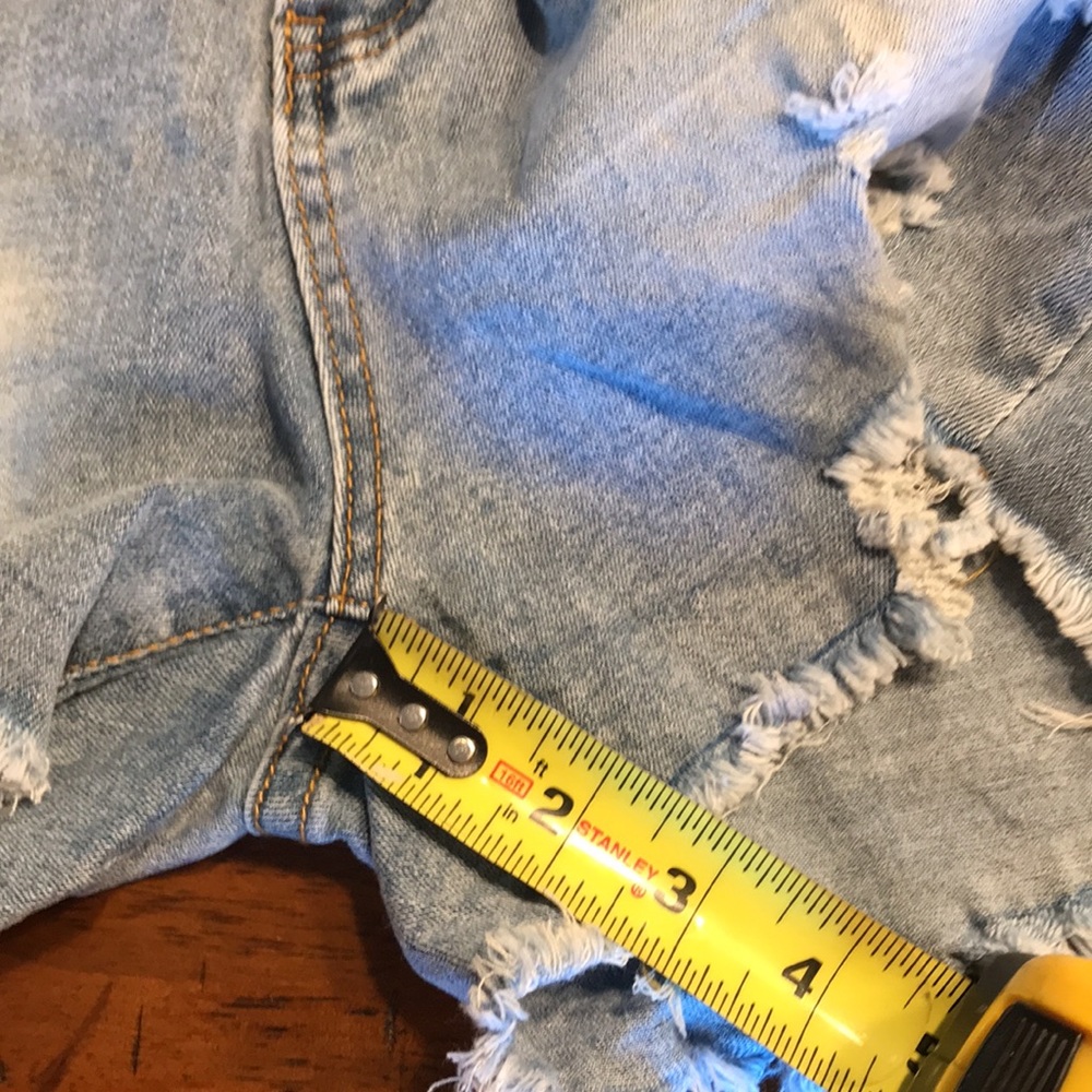 Distressed High Rise Denim Shorts - Picture 10 of 11